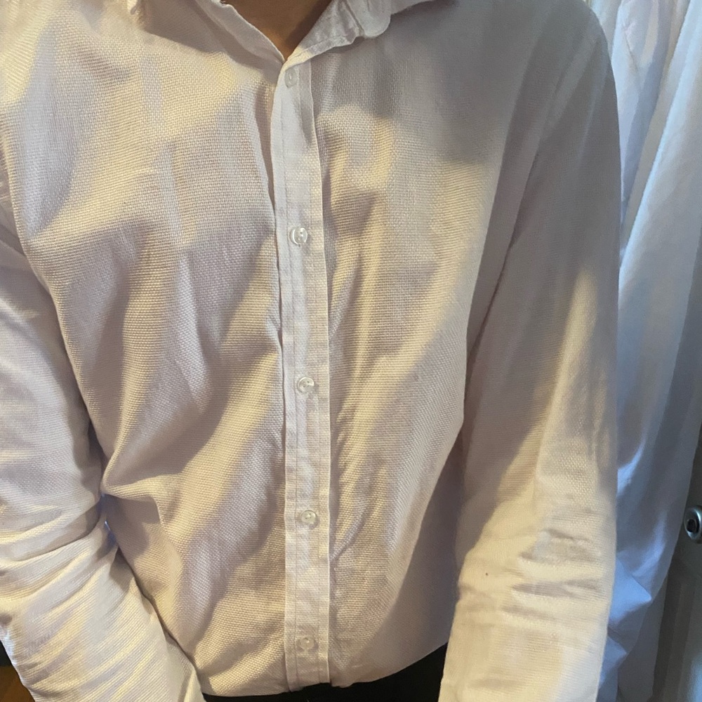 Men's Classic White Button-Up Shirt